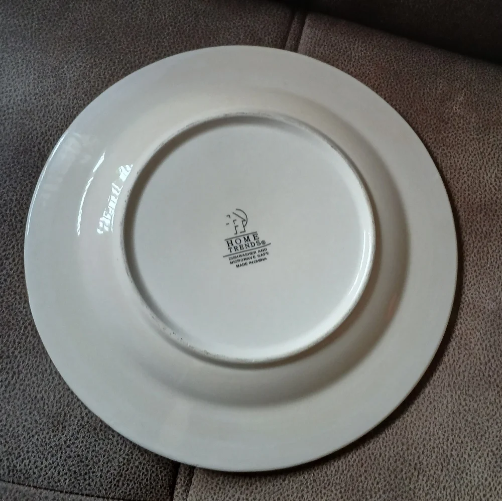 Home Trends Hibiscus Bamboo Dinner Plate Burgundy, Cream And Green